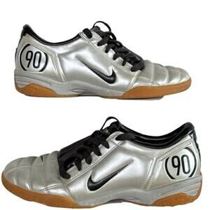 NIKE Tiempo Indoor Black R10 RONALDINHO Metallic Soccer Shoes Men US6.5 UK6 EU39